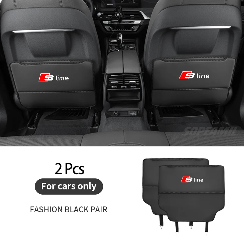 

Audi Sline A3 A4 A5 A6 A7 A8 Q3 Q5 Q7 Q8 RS3RS4 S3 S4 Сумка для хранения спинки автомобильного сиденья Задняя противоизносная защита спинки Противоударная накладка