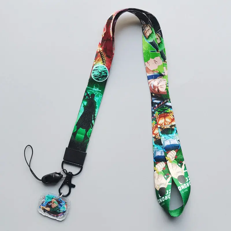 Фото Новый шнурок для телефона One Piece с Луффи, Ророноа Зоро, Нами, Санджи, креативный, анимационный, для студенческих карт №3