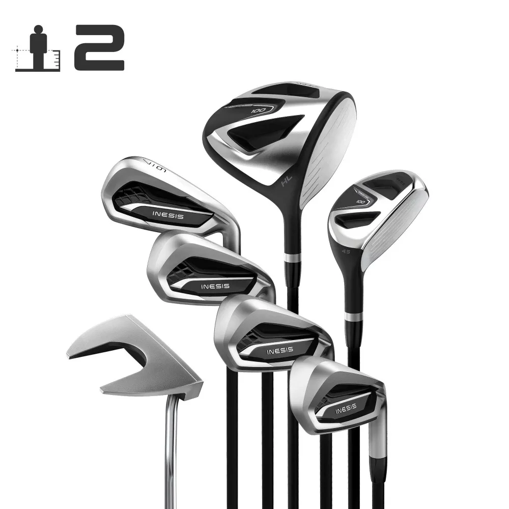 

7 Piece Adult Golf Club Set, Right Handed, Size 2 Ground to Wrist Measurement Under 30.9", Graphite