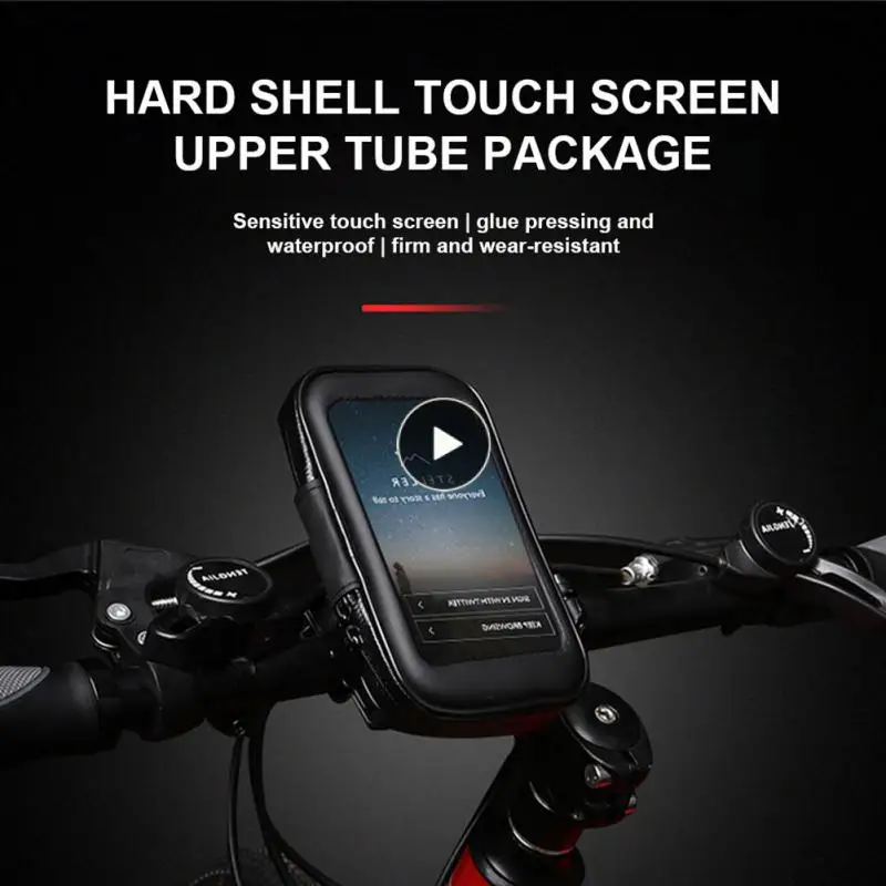 

Waterproof Front Beam Pack Hard Shell Touch Screen Bicycle Saddle Bag Black Zipper Tube Bundle 360 ° Rotatable Bicycle Bag