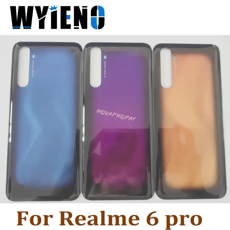 

Задняя стеклянная крышка Wyieno для OPPO Realme 6 Pro 6Pro, задняя крышка батарейного отсека, задняя панель, задний корпус