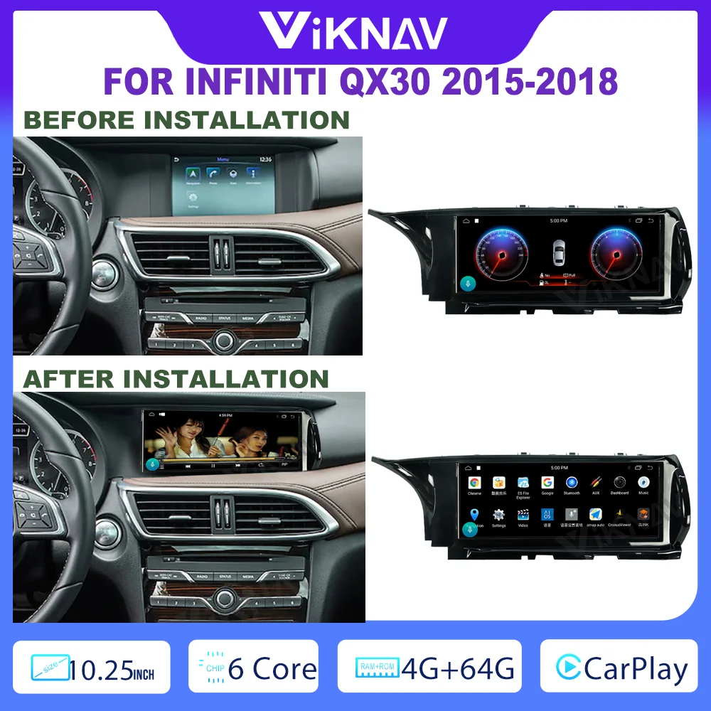 

Автомагнитола для Infiniti QX30 2015-2018, 10,25 дюйма, 1080P, GPS