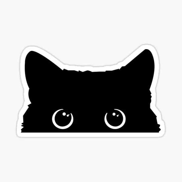 

Peeking Cat 5PCS Stickers for Decor Cute Kid Window Luggage Bumper Decorations Water Bottles Print Background Laptop Car Funny