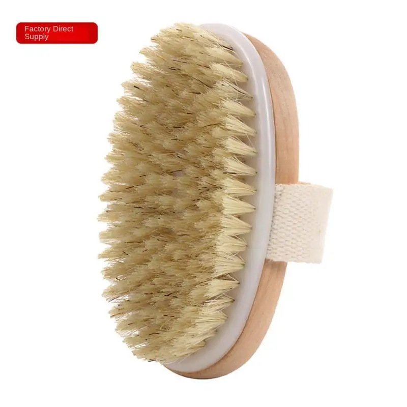 

Natural Bristle Remove Skin Dirt Oval Shower Brush Exfoliator Shower Brush Health Massage Tools Multifunctional Bathing Brush