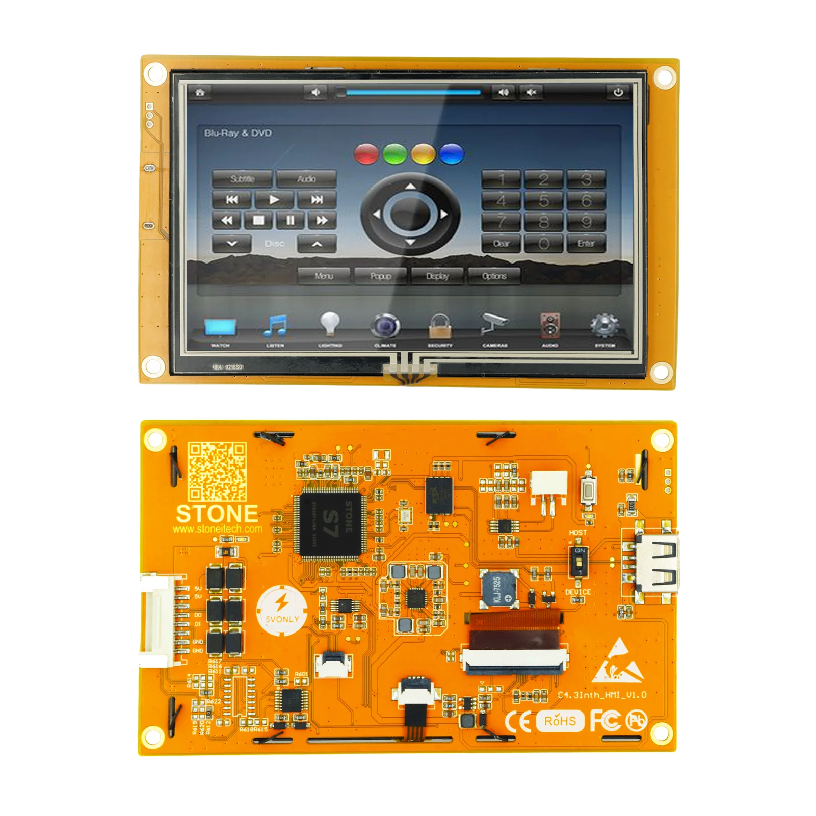 4.3 inch TFT Display with Program + Touch Screen for Equipment Control Panel STVC043WT-01