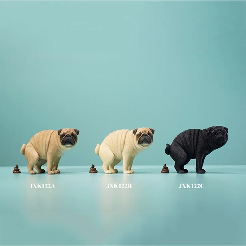 

3 Styles JXK JXK122 1/6 Scale Funny Scene Accessories GK Mini Pug Half Squat Dog with Shit Model for 12 Inches Action Figure