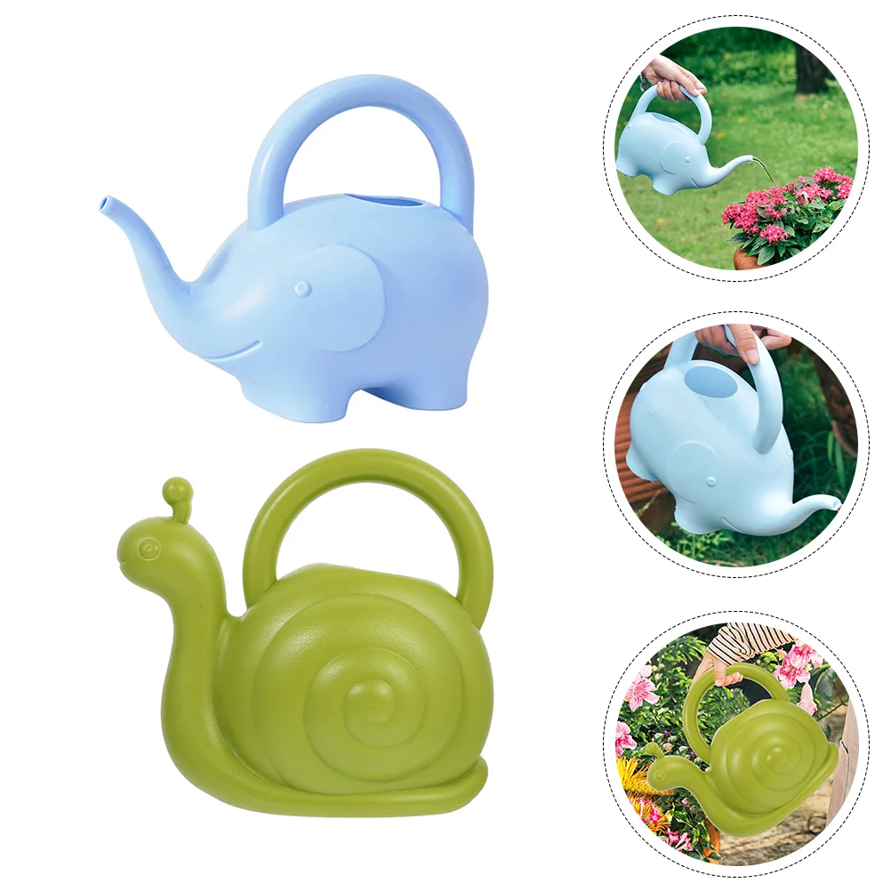 

2 Pcs Watering Can Outdoor Pour Jar Jug Container Pot Plants Indoor Baby Bath Spraying Planter Pots Cute Garden Elephant Animal