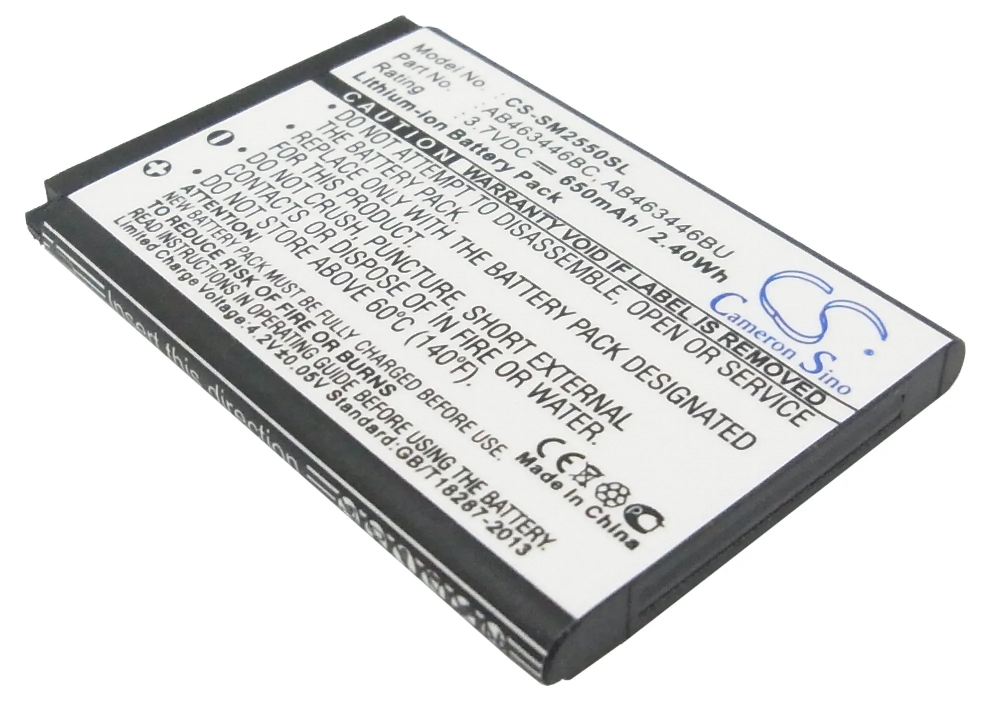 

CS Mobile SmartPhone Battery for Samsung GT-E2520 M2510 E1150 E1150C M2710 M2710C M2310 GT-S3030 E1070 E1100 Fits AB463446BC