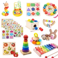montessori wooden toys baby kids 3d puzzles early learning baby games toys educational wooden toys for children 1 2 3 years