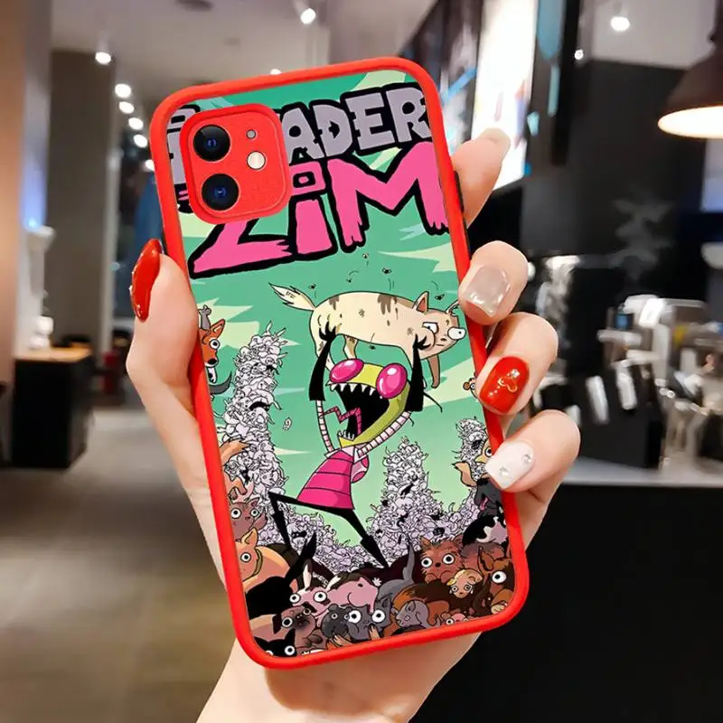 I-InvaderS Z-zimS Phone Case for iPhone 14 11 12 13 Mini Pro Max 8 7 Plus X XR XS MAX Translucent Matte Cover