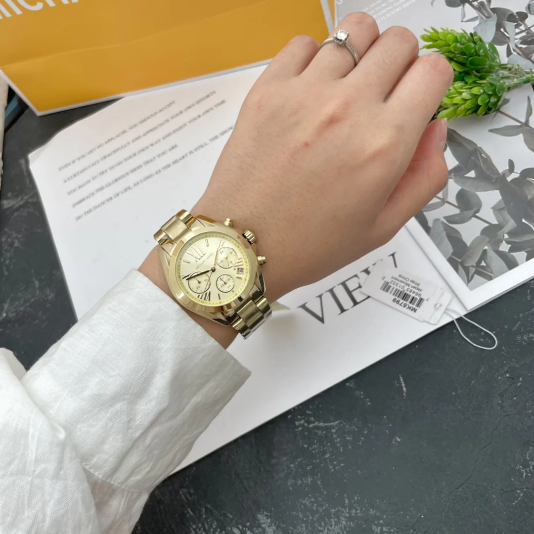 Фото Новые женские кварцевые часы Michael Kors из нержавеющей стали MK-5798, роскошный дизайн, водонепроницаемые наручные часы, высокое качество, изысканный подарок для женщин №5