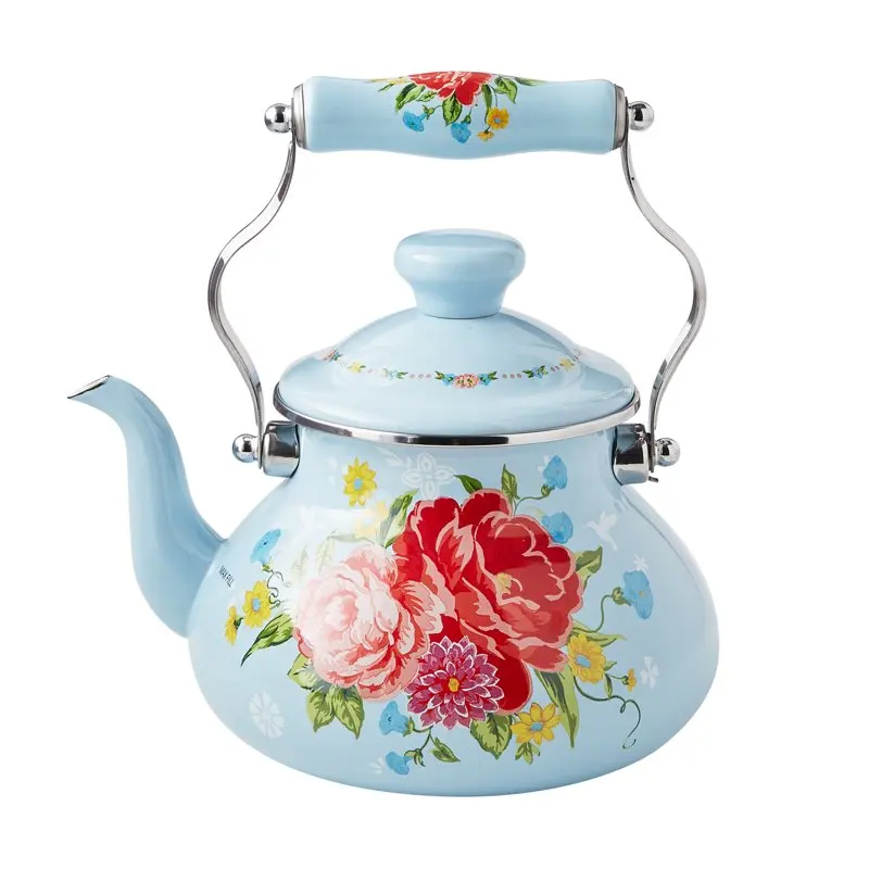 

Стальной чайный чайник Sweet Rose, эмалированный, 2 кварты
