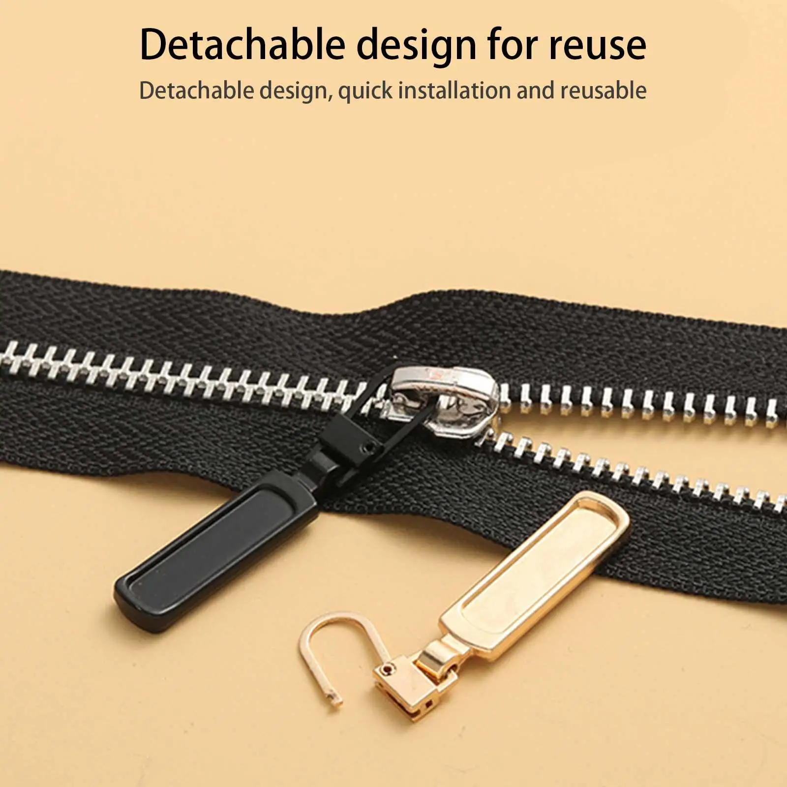 1pc Universal Fashion Metal Zipper Replacement Repair Kits For Slider Sewing Diy Craft Kit Pull |