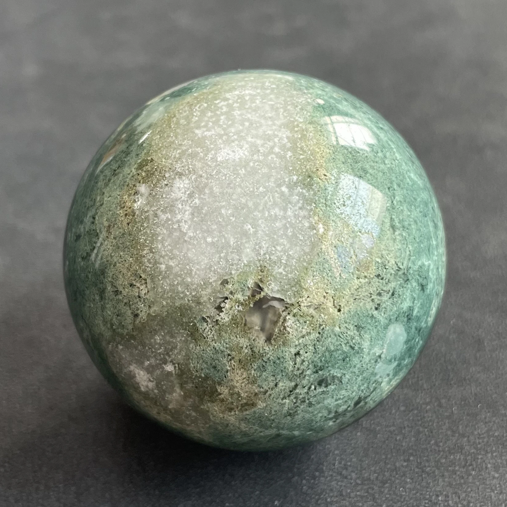 

170g Natural Stone Moss Agate Quartz Sphere Decor Polished Crystal Ball Healing Gift Reiki Feng Shui Y838