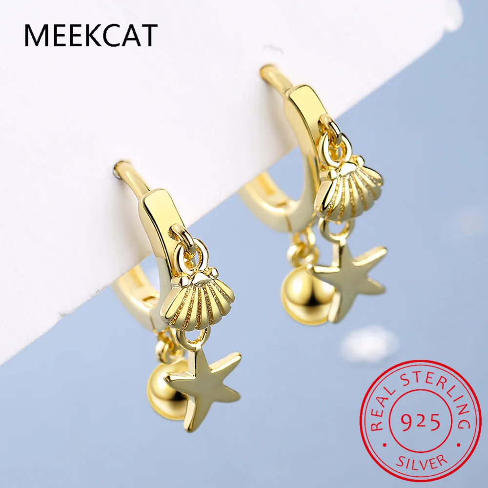 100% настоящее серебро 925 серьги-кольца Seastar Jingling Bell ювелирный подарок для школьниц