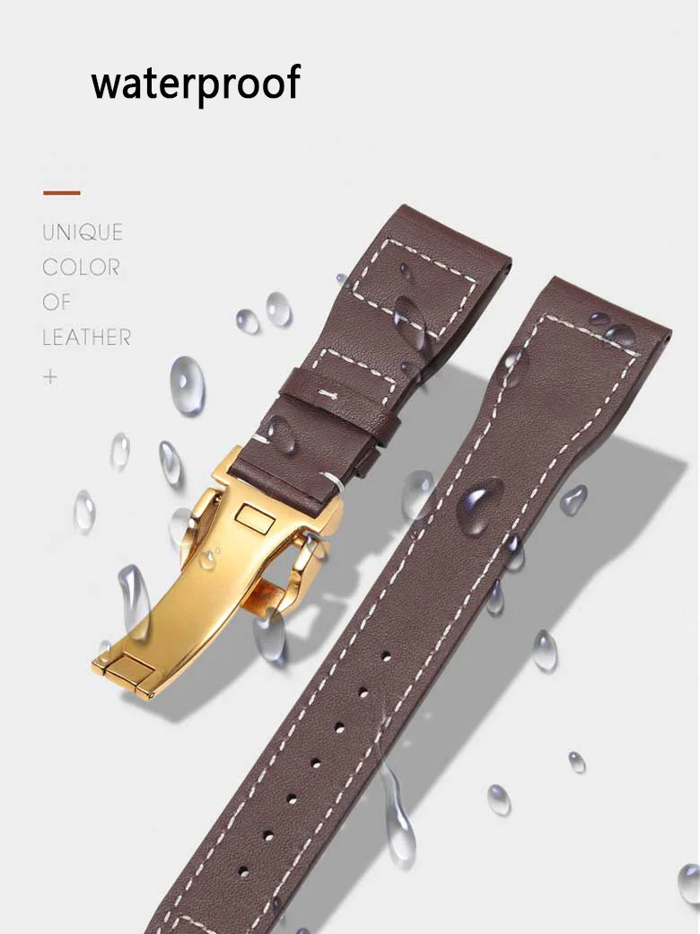 Фото Ремешок для часов из натуральной кожи для IWC Big Pilot Mark 18, португальский ремень 21 мм 22 мм, браслет для часов Schaffhausen, ремешок для ногтей из ивы №3