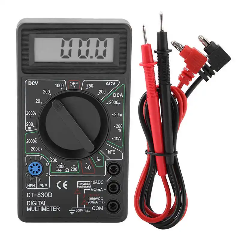 

DT830D Mini LCD Display Digital Multimeter Buzzer Voltmeter Ammeter Ohmmeter Testing Instrument Electrician Tools