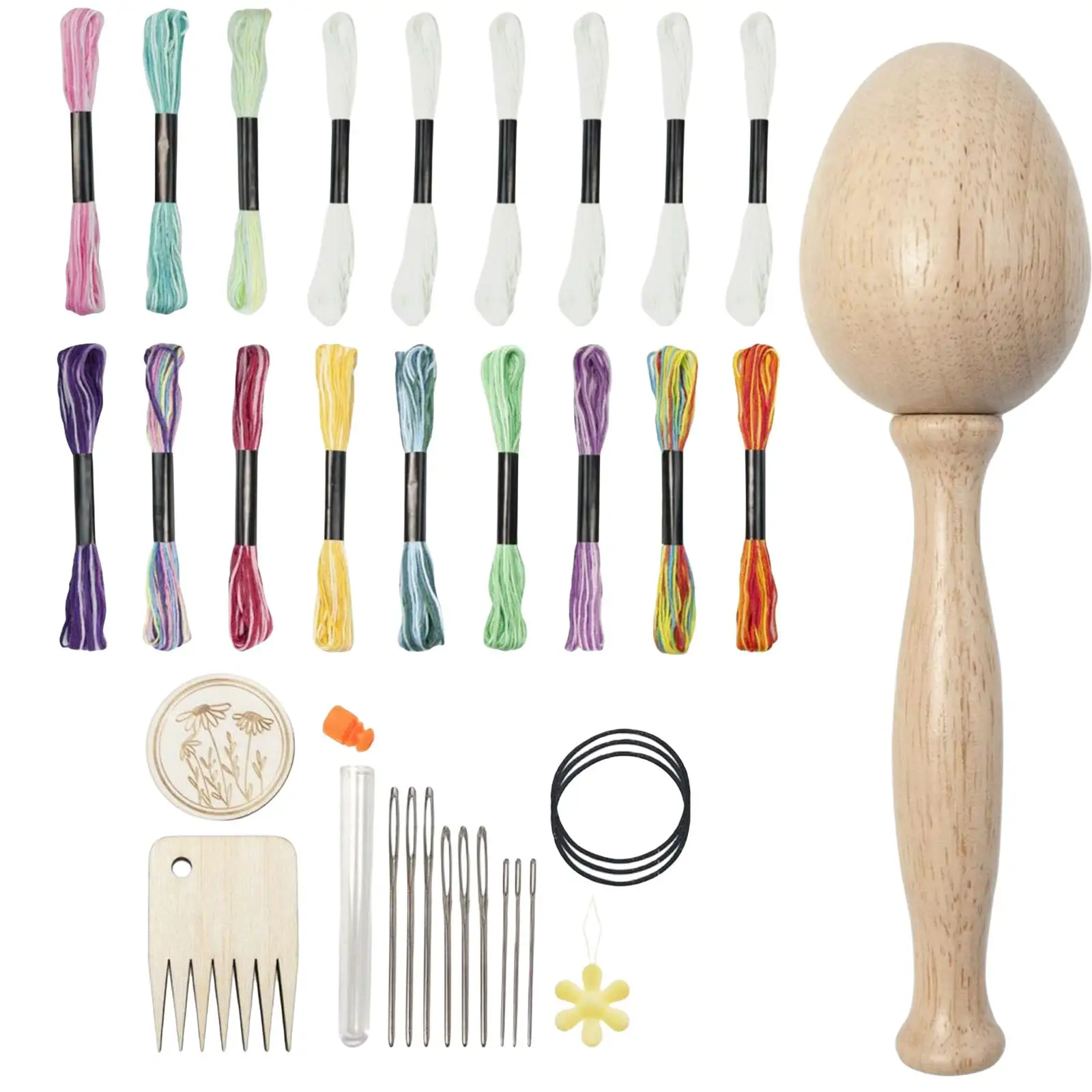 

Darning Egg Darning Needle Kit Portable Sewing Crafts Set Wood Darning Mushroom
