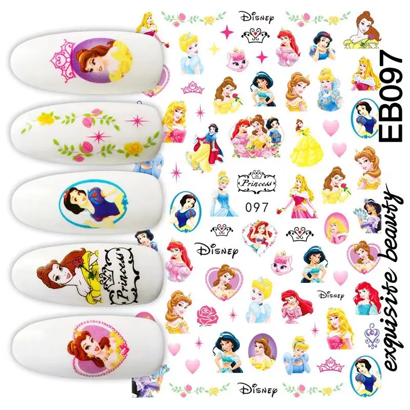 Disney 3D Nail Sticker EB097 White Snow Belle Princess Nail Art Decal for Nail Art Decoration