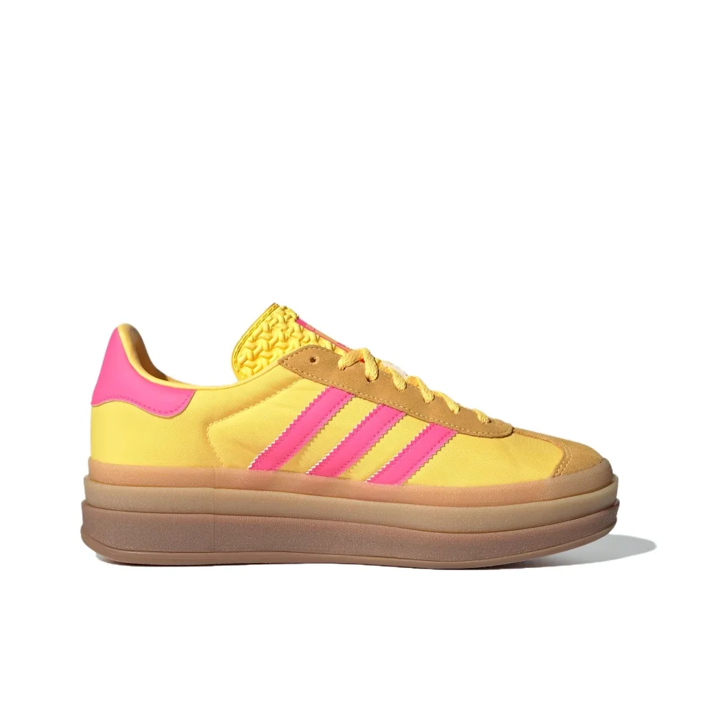 Adidas желто-розовые женские модные универсальные удобные низкие туфли GAZELLE BOLD