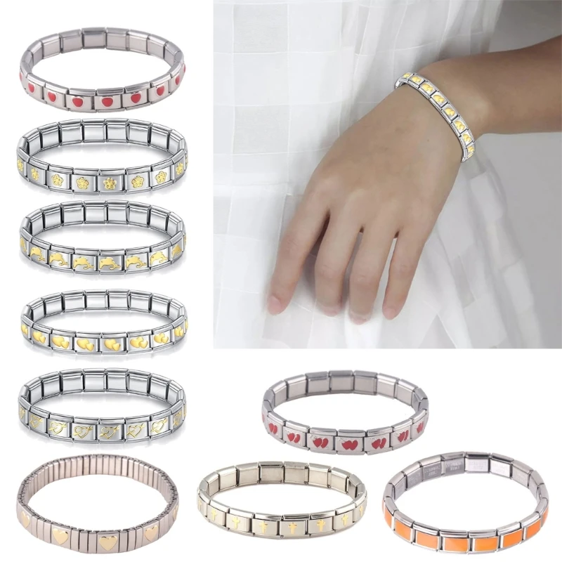 Итальянский браслет для женщин на запястье в стиле панк из нержавеющей стали с