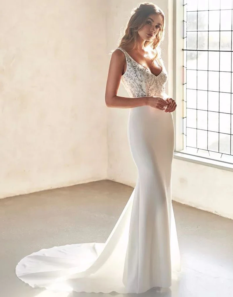 Свадебное платье YESRFS без рукавов