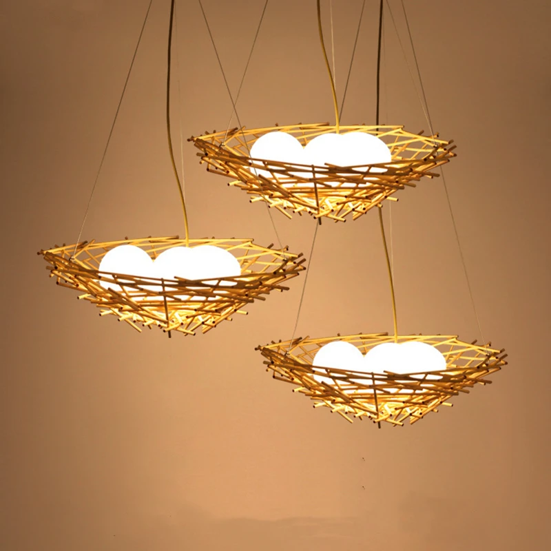 

Подвесные лампы в скандинавском стиле, стеклянный светильник в виде птичьего гнезда для гостиной, спальни, кабинета, бара, современное дома...
