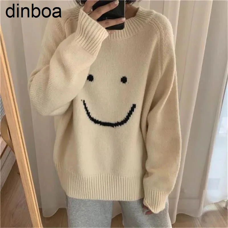 

Женский вязаный свитер, Свободный пуловер в Корейском стиле, Осень-зима, Y2k