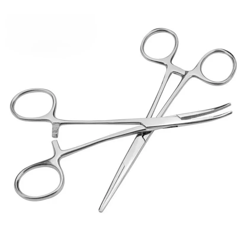 

1Pcs Stainless Steel Hemostatic Forceps Surgical Forceps Tool Hemostat Locking Clamps Forceps Fishing Pliers Curved Straight Tip