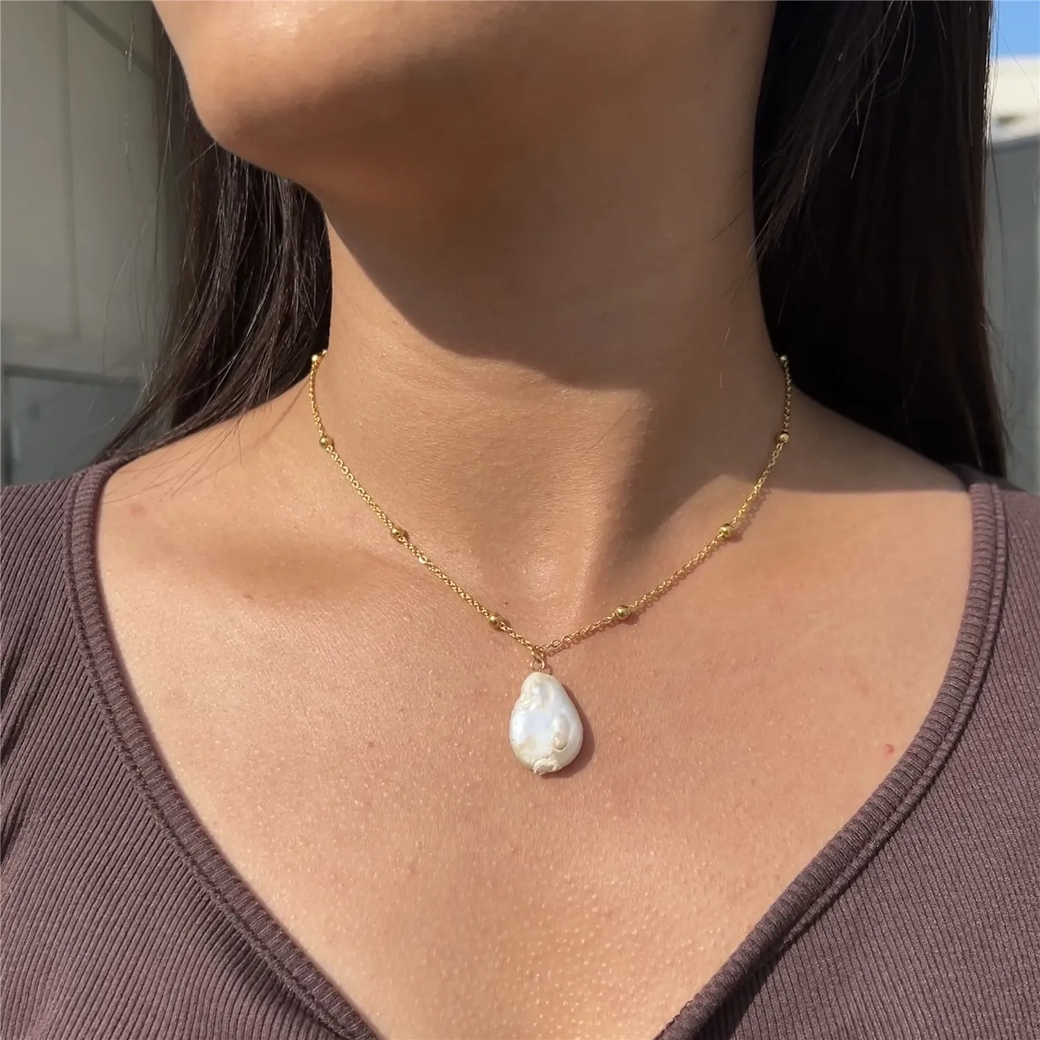 Новый стиль ожерелья с подвеской из нержавеющей стали в стиле барокко