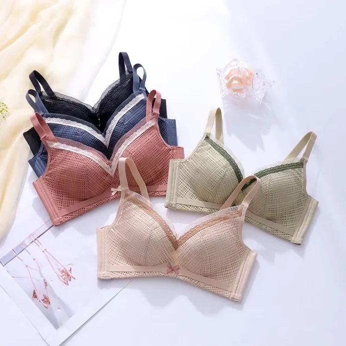 

Sweet orange pudding a hair style bra traceless adjustable antiskid gathered underwear widened and closed breast bra