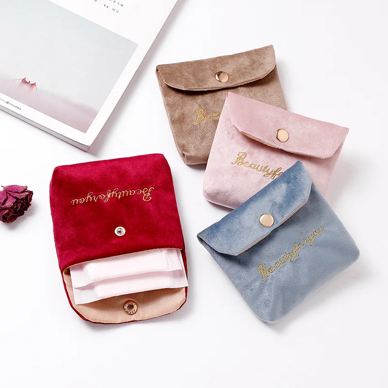 Women Girl Cute Tampon Storage Bag Napkin Sanitary Pad Pouch Coin Purse Lipstick Earphone Organizer Case Credit Card Holder Bags
