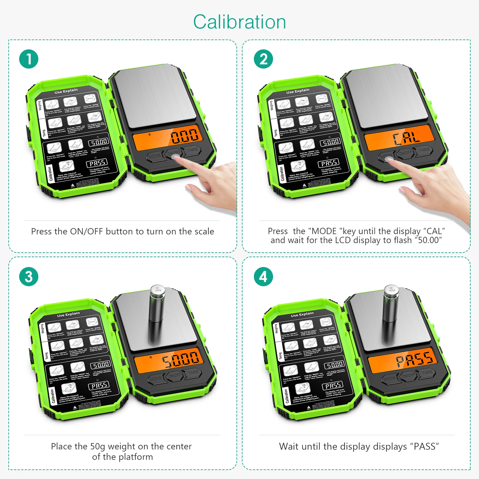 50g 0.001g Digital Scale Portable Mini Electronic Scale Precision Professional Pocket Scale Milligram 20g Calibration Weights images - 4