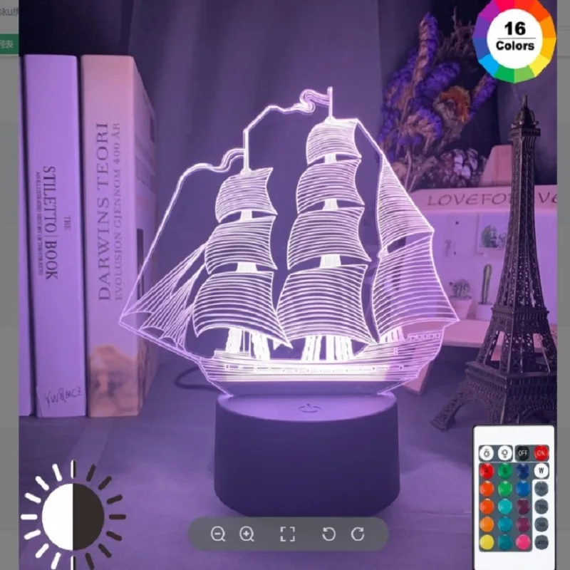 

Acrylic 3D Table Lamp Touch Control Kids Bedroom Bedside Night Light Creative Color Changing LED Desk Lamp Birthday Party Light
