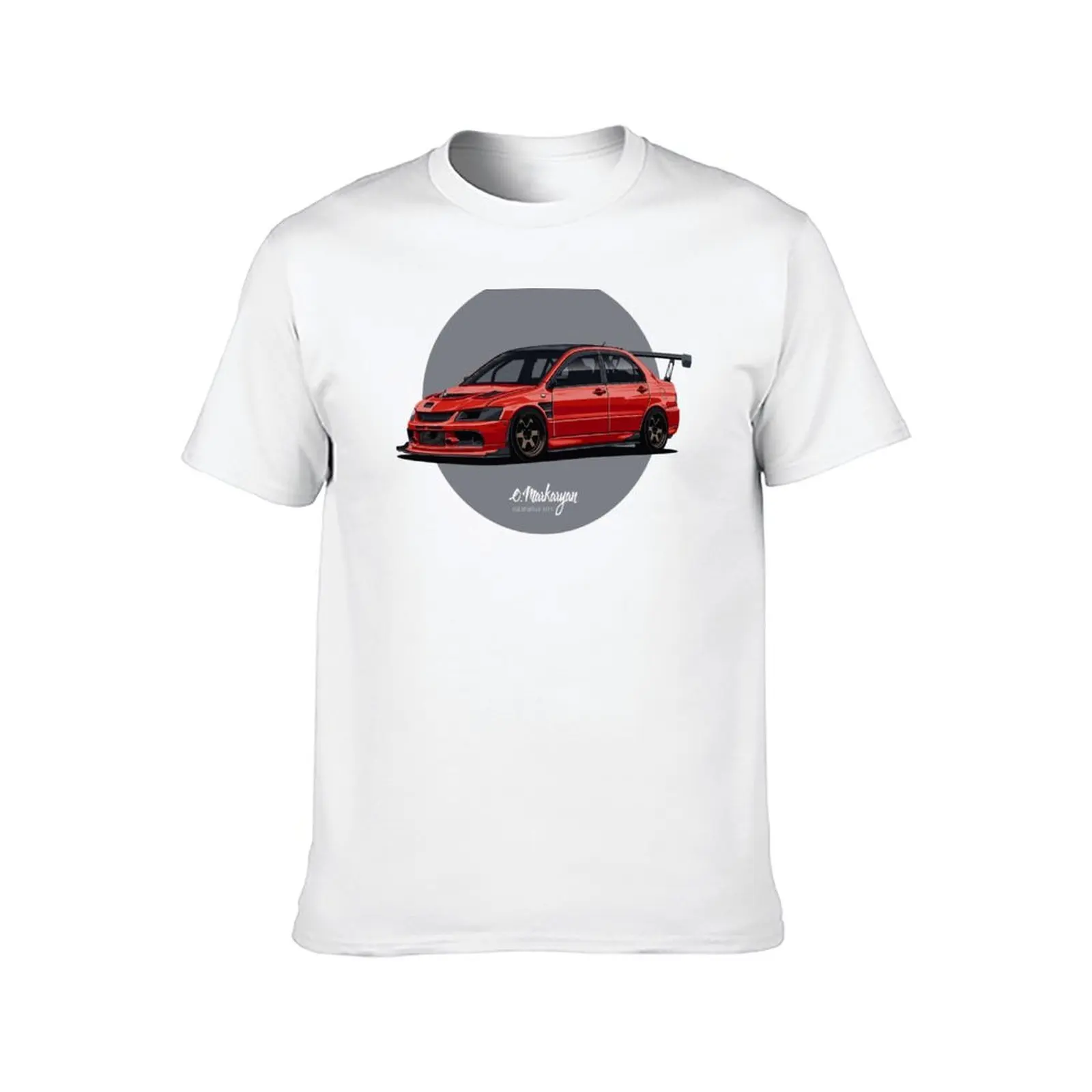 Фото Футболка Evo IX, мужская футболка из 100% хлопка, мужские забавные футболки с рисунком №2