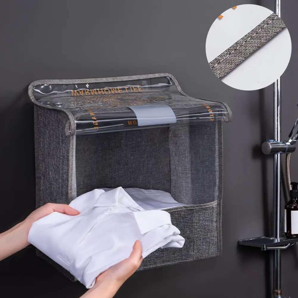 

Storage Box Multi-use Wall Mount Waterproof Fabric Not Easy Deformed Self Adhesive Storage Case Home Storage Organization