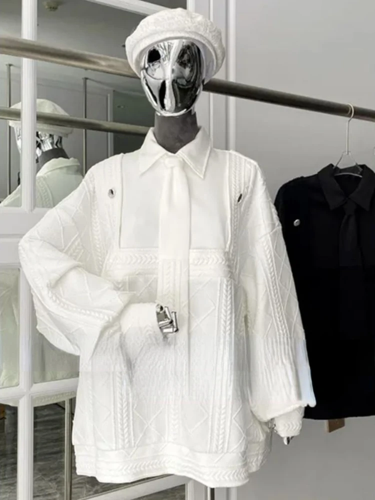 Woherb повседневные свободные толстовки в стиле пэчворк Женский свитшот с