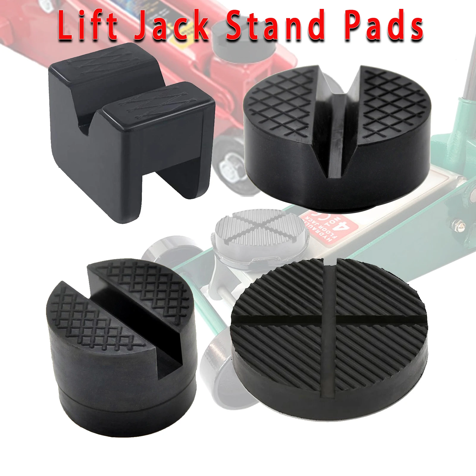 

Car Lift Jack Stand Pads Black Rubber Slotted Floor Pad Frame Rail Adapter for Hyundai Mazda Volvo Renault Vauxhall Mitshubishi