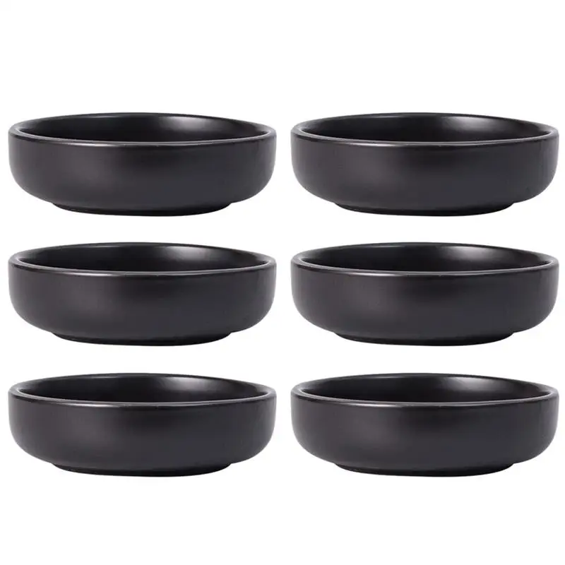 

6pcs Sauce Dishes Soy Dipping Bowls Ceramic Seasoning Plates Japanese Sushi Bowl set Porcelain Appetizer Dishes 9x9x2.5cm