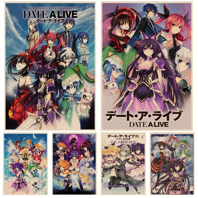 

DATE A LIVE Classic Movie Posters Kraft Paper Sticker DIY Room Bar Cafe Stickers Wall Painting