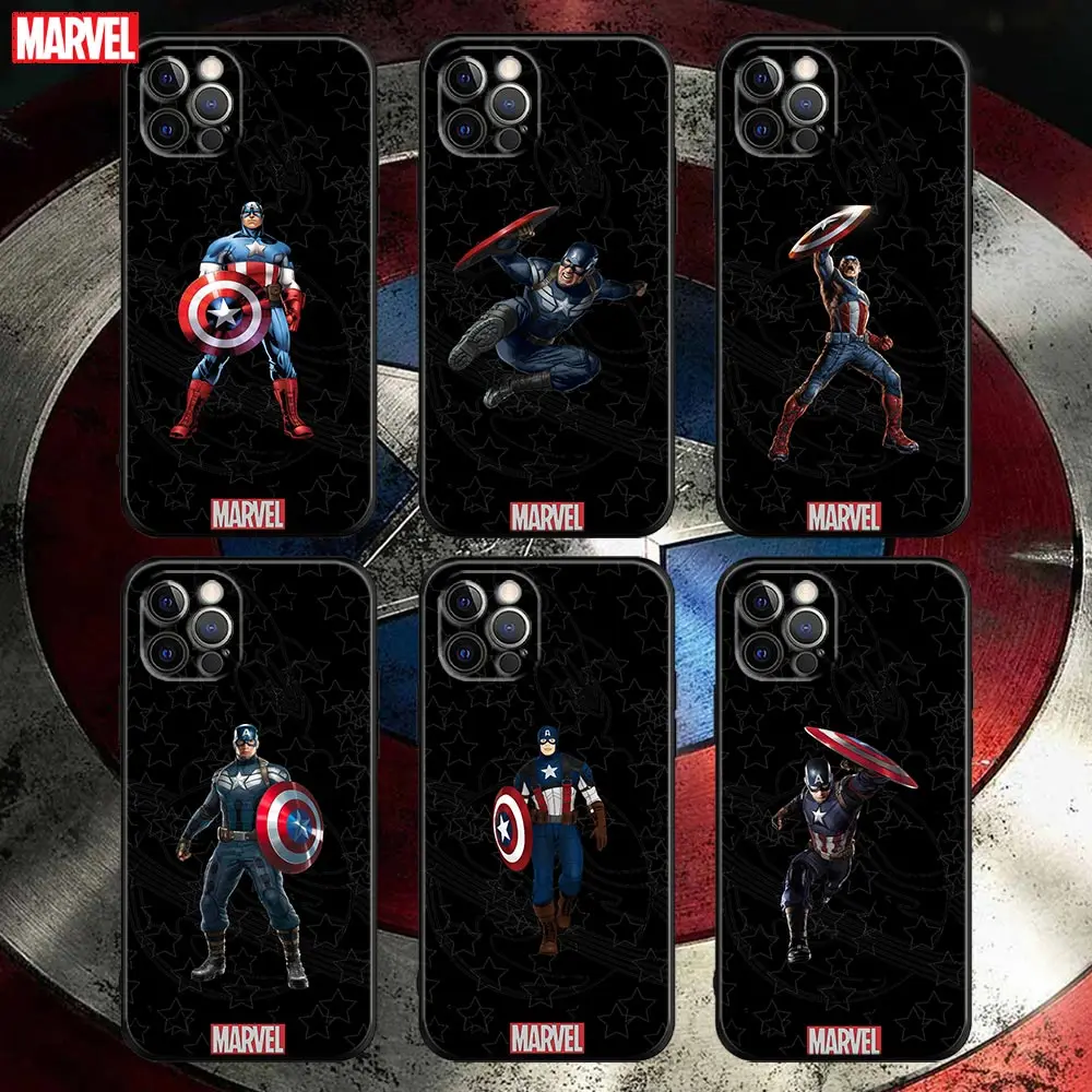 

Phone Case for Apple iPhone 11 12 13 14 Pro Plus 7 8 SE XR XS Max 6 6s Plus Silicone Case Cover Cool Captain America Marvel