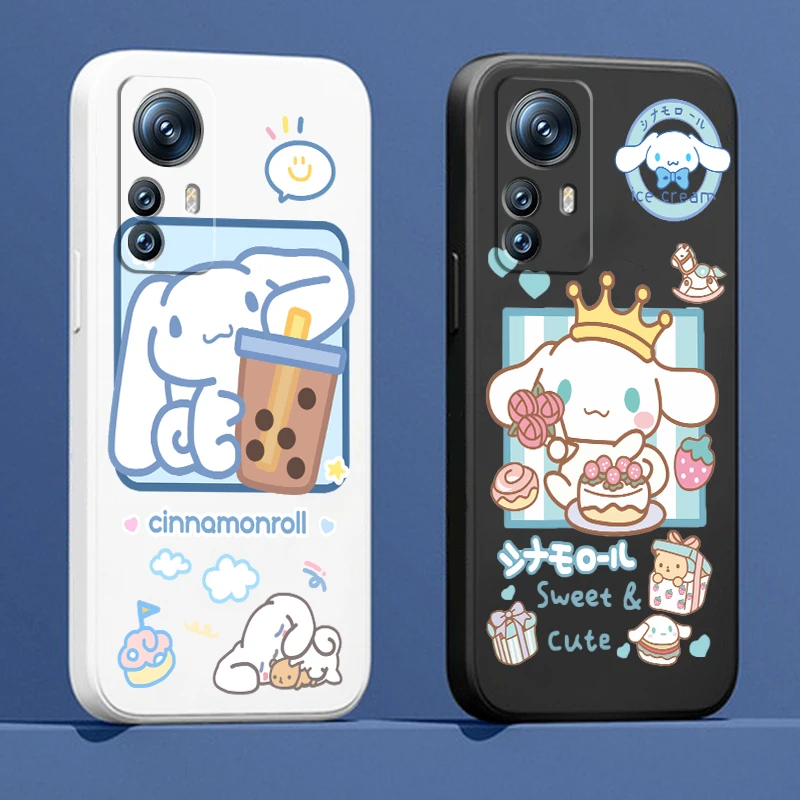

Phone Case For Xiaomi Mi 12T 12S 12 12X 11i 11T 11 10 10S 10T Pro Lite Ultra 5G Cinnamoroll Sanrio Cartoon Liquid Rope Funda