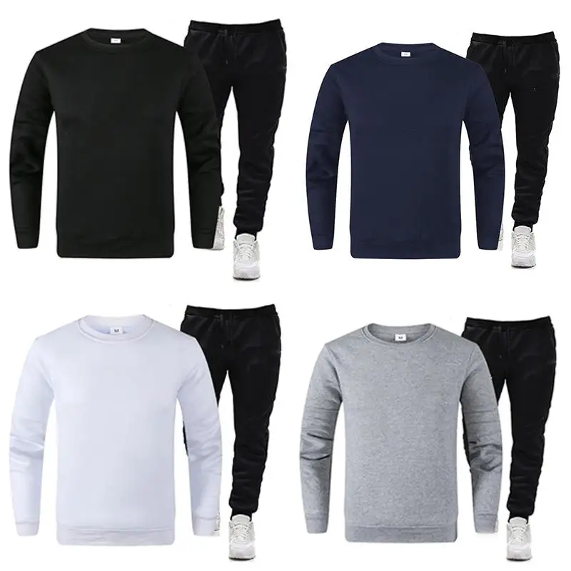 

2022 Men Sweatsuit 2 Piece Set Outfit Suit Casual Sweatshirt and Jopper Trousers Solid Color Tracksuit Ropa Mujer Spring Autumn