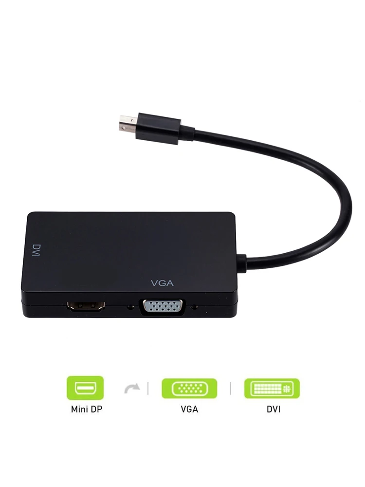 

3 в 1 мини-разъем DP к DVI VGA Displayport HDMI-совместимый адаптер конвертер монитор мини-адаптер для iMac