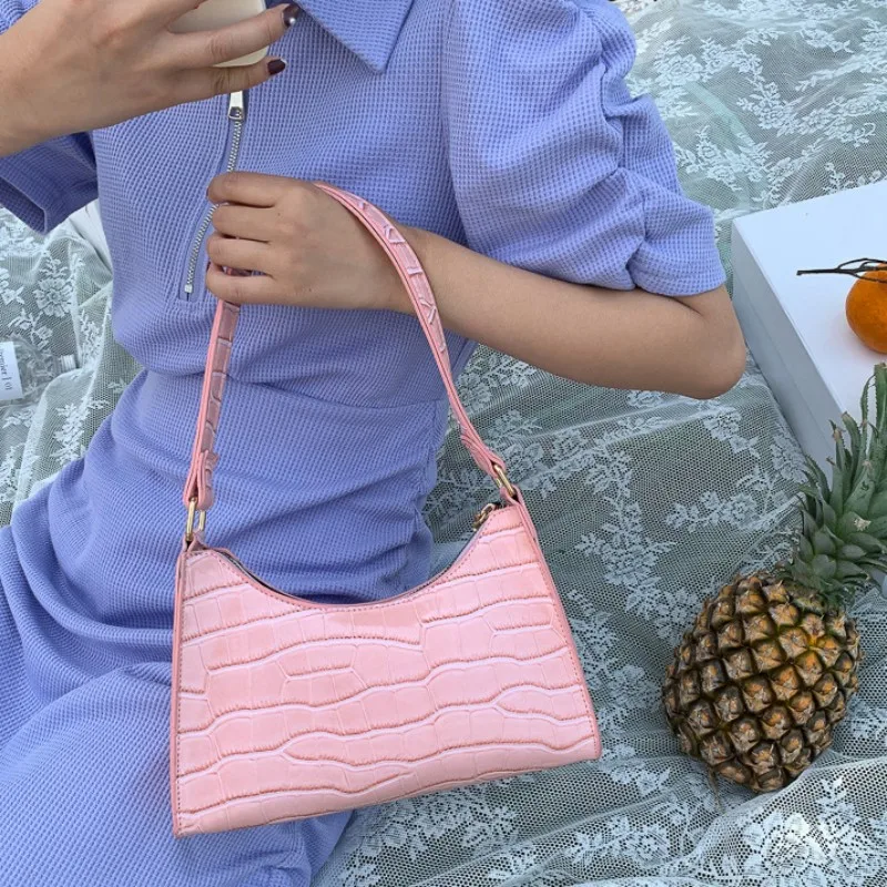 

Модная однотонная сумка через плечо с узором под кожу крокодила, Мягкая универсальная женская сумка через плечо из искусственной кожи, Порт...