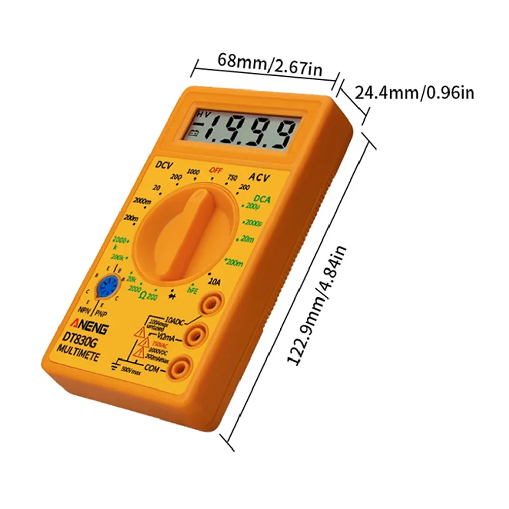 DT830G ЖК-цифровой вольтметр амперметр омметр мультиметр тестер переменного и