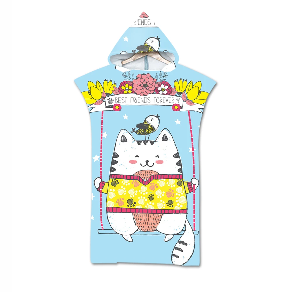 Банное полотенце с капюшоном модный Быстросохнущий халат мультяшным рисунком