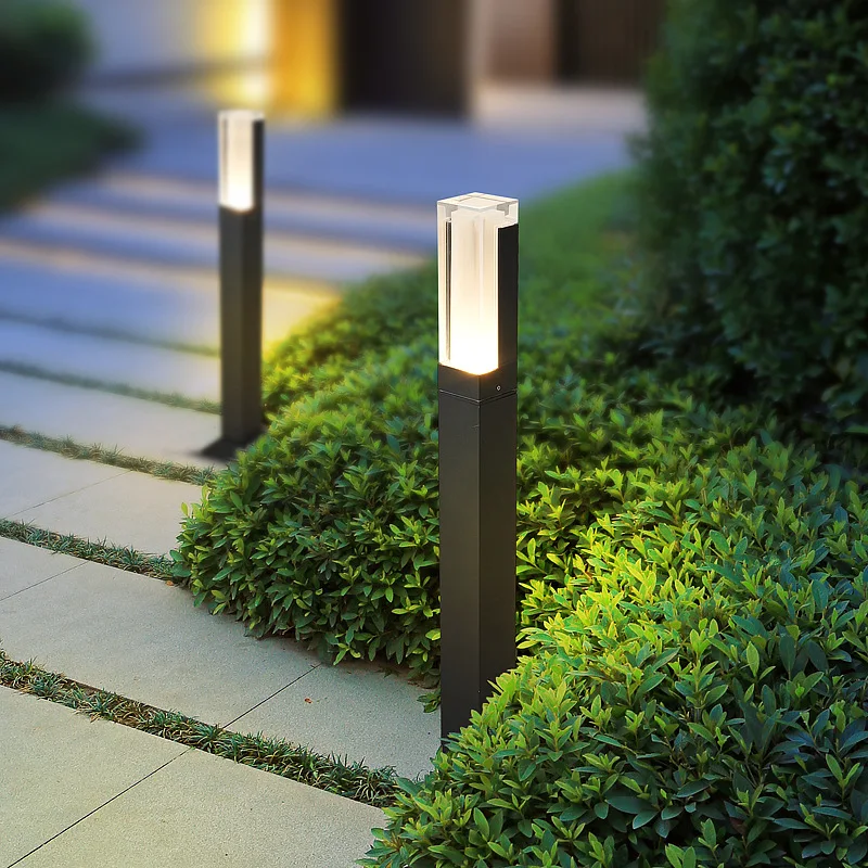 

2pcs Modern Villa Waterproof Outdoor Landscape Lawn Light 5W LED Warm White Garden Standing Lamps Aluminum Street Pillar Lights