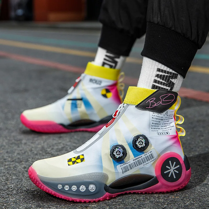 Hot Sale Men's Basketball Shoes Sports Couple Fashion Shoes Comfortable Breathable Youth Street Combat Basketball Sneakers