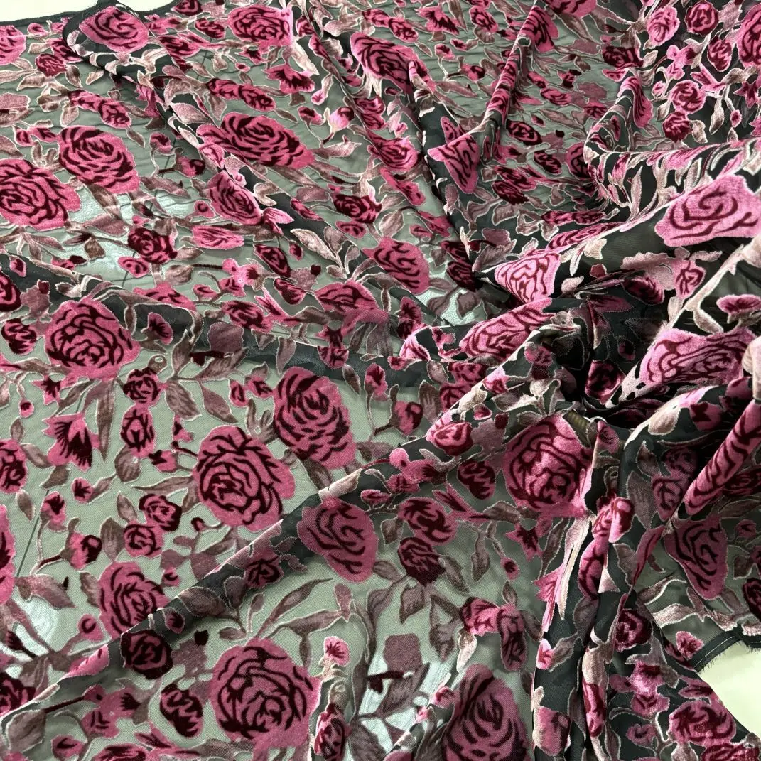 Тканая бархатная парча с липким принтом ночная рубашка платье Cheongsam ткань